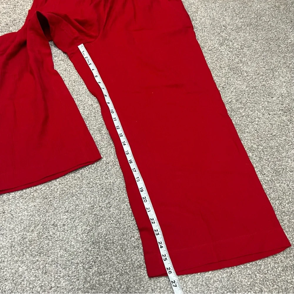 J Crew Relaxed Beach Pants Womens Large Red Airy Gauze BX630 Travel Cover Up NEW - Picture 2 of 11